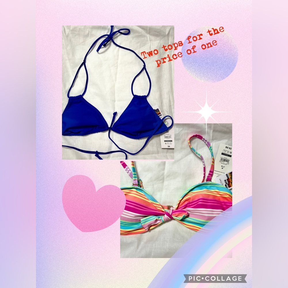NWT two bikini tops for the price of one. Both size medium